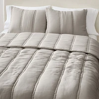 European Flax Linen Comforter, Twin White