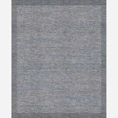 Marled Border Rug, 8x10, Pewter