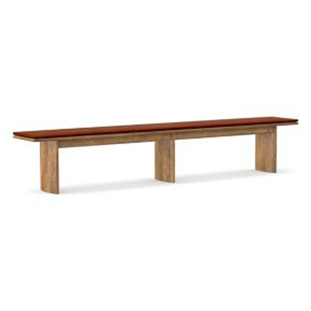 Anton 58" Bench Cushion, Vegan Leather, Saddle Nut