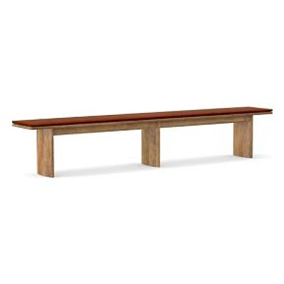 Anton 58" Bench Cushion, Vegan Leather, Saddle Nut