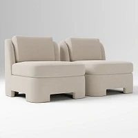 Beaumont Chair, Performance Yarn Dyed Linen Weave Alabaster