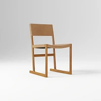 Clyde Leather Dining Chair, Saddle Leather, Nut, Blonde