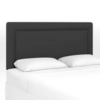 Upholstered Bordered Headboard, California King, Performace Velvet, Shadow