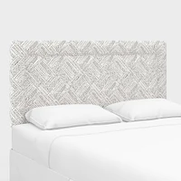 Upholstered Bordered Headboard, California King, Performace Velvet, Shadow