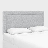 Upholstered Bordered Headboard, California King, Performace Velvet, Shadow