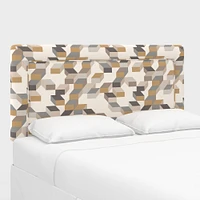 Upholstered Bordered Headboard, California King, Performace Velvet, Shadow