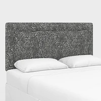 Upholstered Bordered Headboard, California King, Performace Velvet, Shadow