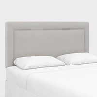 Upholstered Bordered Headboard, California King, Performace Velvet, Shadow