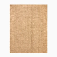 Chip & Dent: Jute Boucle Stripe Border Rug, 6'x9', Natural