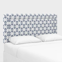 Upholstered Bordered Headboard, California King, Performace Velvet, Shadow