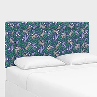 Upholstered Bordered Headboard, California King, Performace Velvet, Shadow