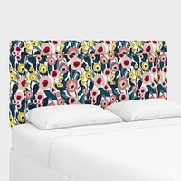 Upholstered Bordered Headboard, California King, Performace Velvet, Shadow