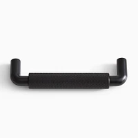 Knurled Drawer Hardware, 4" Pull, Antique Brass