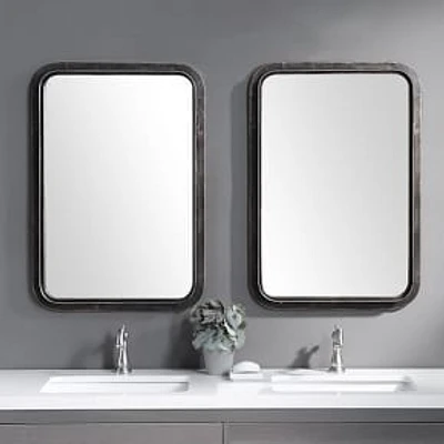 Industrial Steel Mirror, Bronze, 22.5"Wx32.5"H