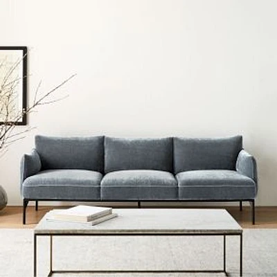 Penn 87" Sofa, Modern Chenille, Slate