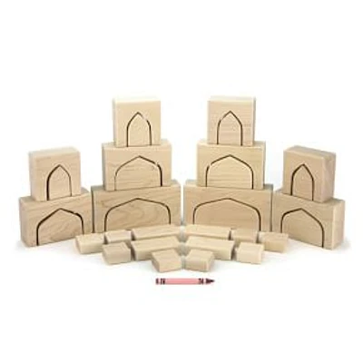 Pointed Arch Building Block Set w/ Tray, WE Kids