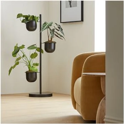 Radius Ceramic and Metal 3 Tier Plant Stand, Antique Bronze