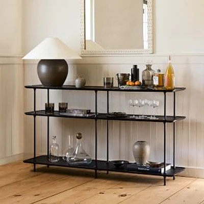 Sintra 60" Wood And Metal Console, Dark Bronze