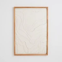 Waves Dimensional Framed Wall Art, Paper, White, 20x30