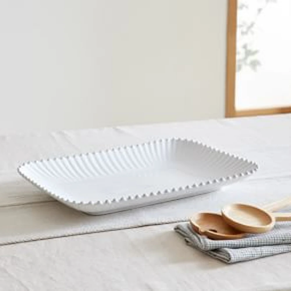 Pearl White Rectangular Platter Pearl White