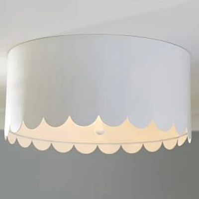 Scalloped Metal Flush Mount, White, WE Kids