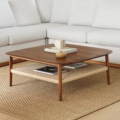 Chadwick Mid-Century 40" Square Coffee Table, Cool Walnut