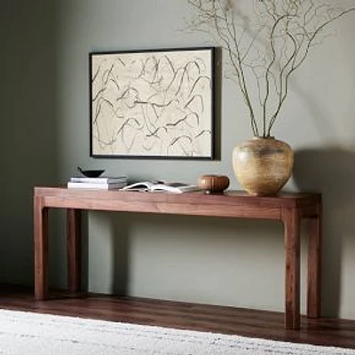 Berriman Solid Walnut Console Table -Natural Walnut Veneer