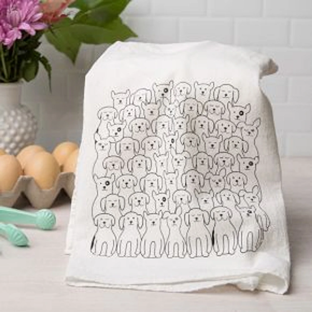 Dogs Flour Sack Towel set of 2