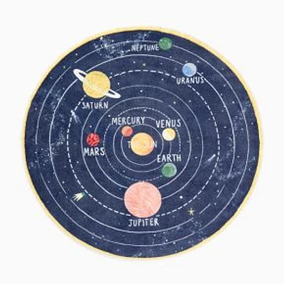 National Geographic Solar System Rug, Navy, 5 Ft Round