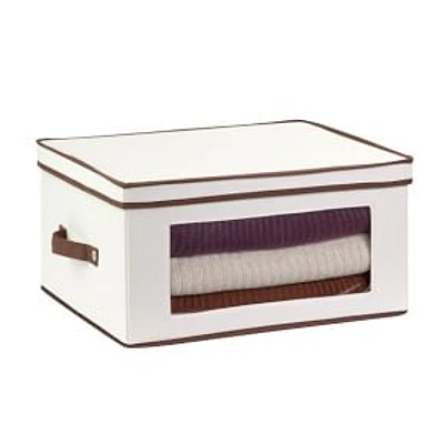 Honey Can Do Collection Canvas Window Storage Box With Lid, Natural, 18"x14"