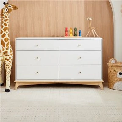 Sydney 6 Drawer Dresser, Simply White/Natural