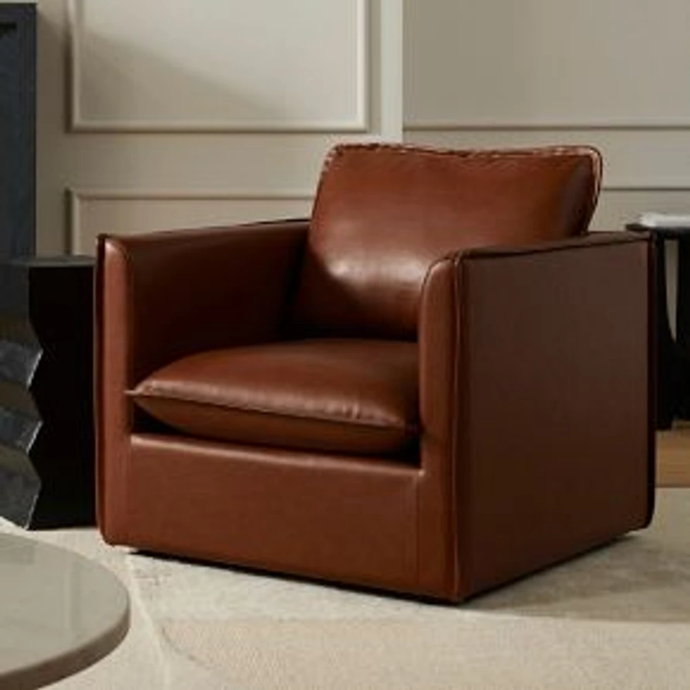 Whitman Leather Chair, Vegan Leather, Saddle