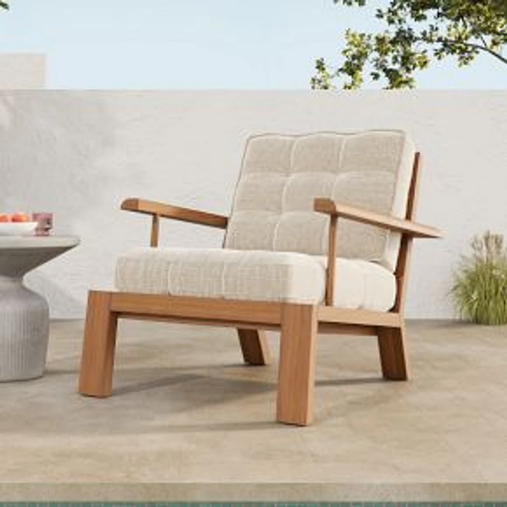 Beck Outdoor Chair, Natural Teak, Faye Sand