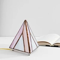 Tabletop Pyramid Lamp, Dusty Rose, Small