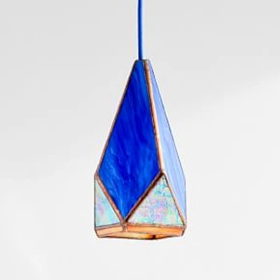 Hanging Greta Lamp, Bright Blue + Orange, Small