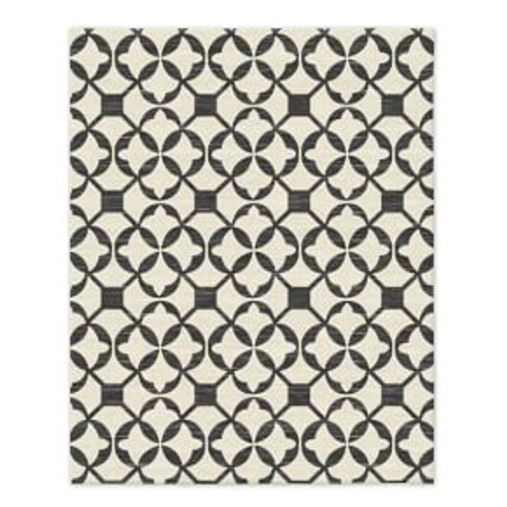 SPO Tile Wool Kilim Rug, 10'x14', Iron