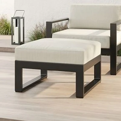 Portside Aluminum Outdoor Ottoman, Dark Bronze