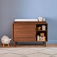 Gemini Dresser With Cubbies  Wide Changing Table Pack Walnut