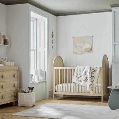 Vivienne Crib   Cerused White On Oak