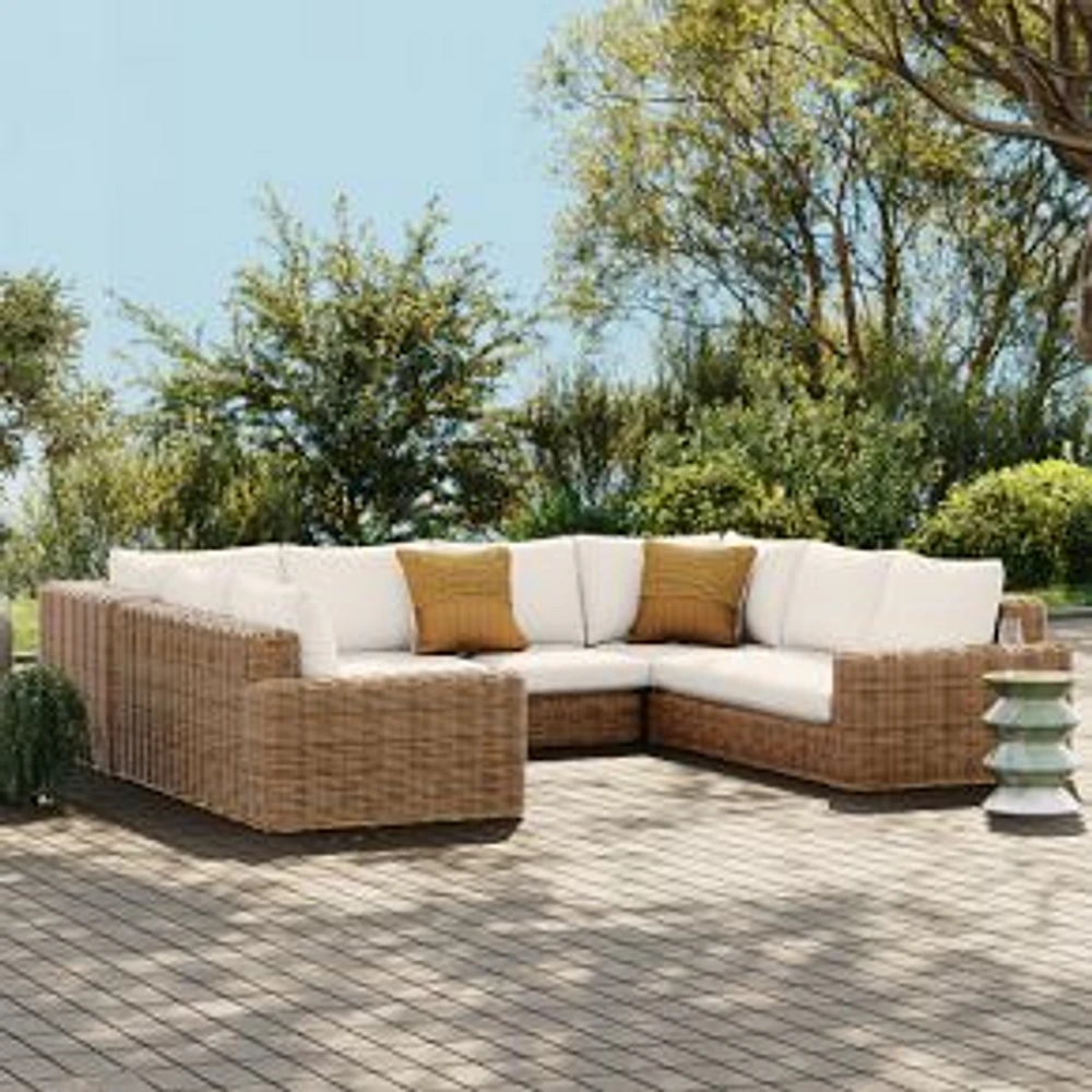 Westport Outdoor 6-Piece 128" U-Shaped Sectional, Natural