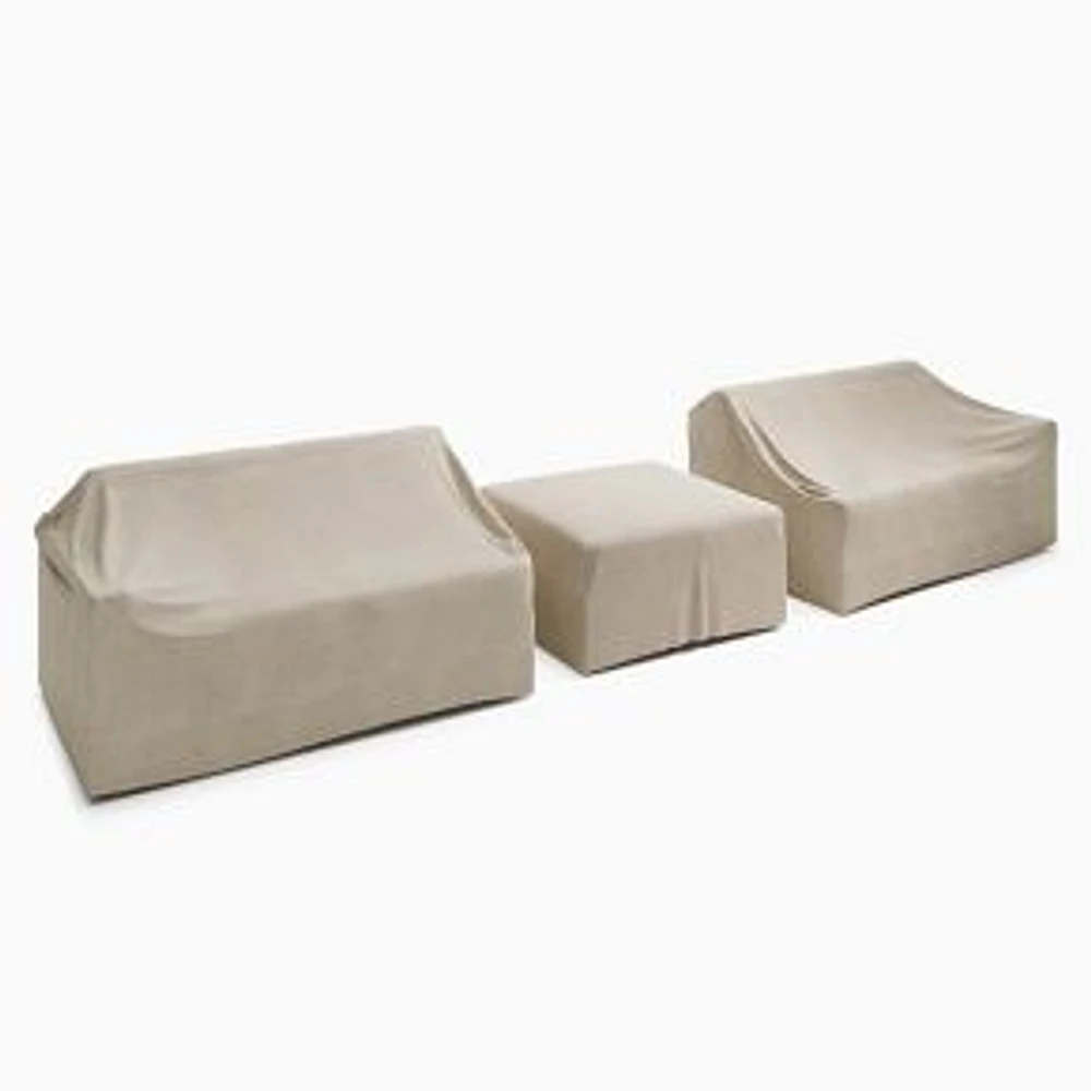 Portside Collection 3-Piece Ottoman Sectional Protective Cover