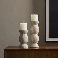 Kivu Pillar Candle Holders, Gray, Set of 2