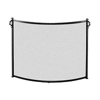 Craftsman Bowed Fireplace Screen, Black, 39x31