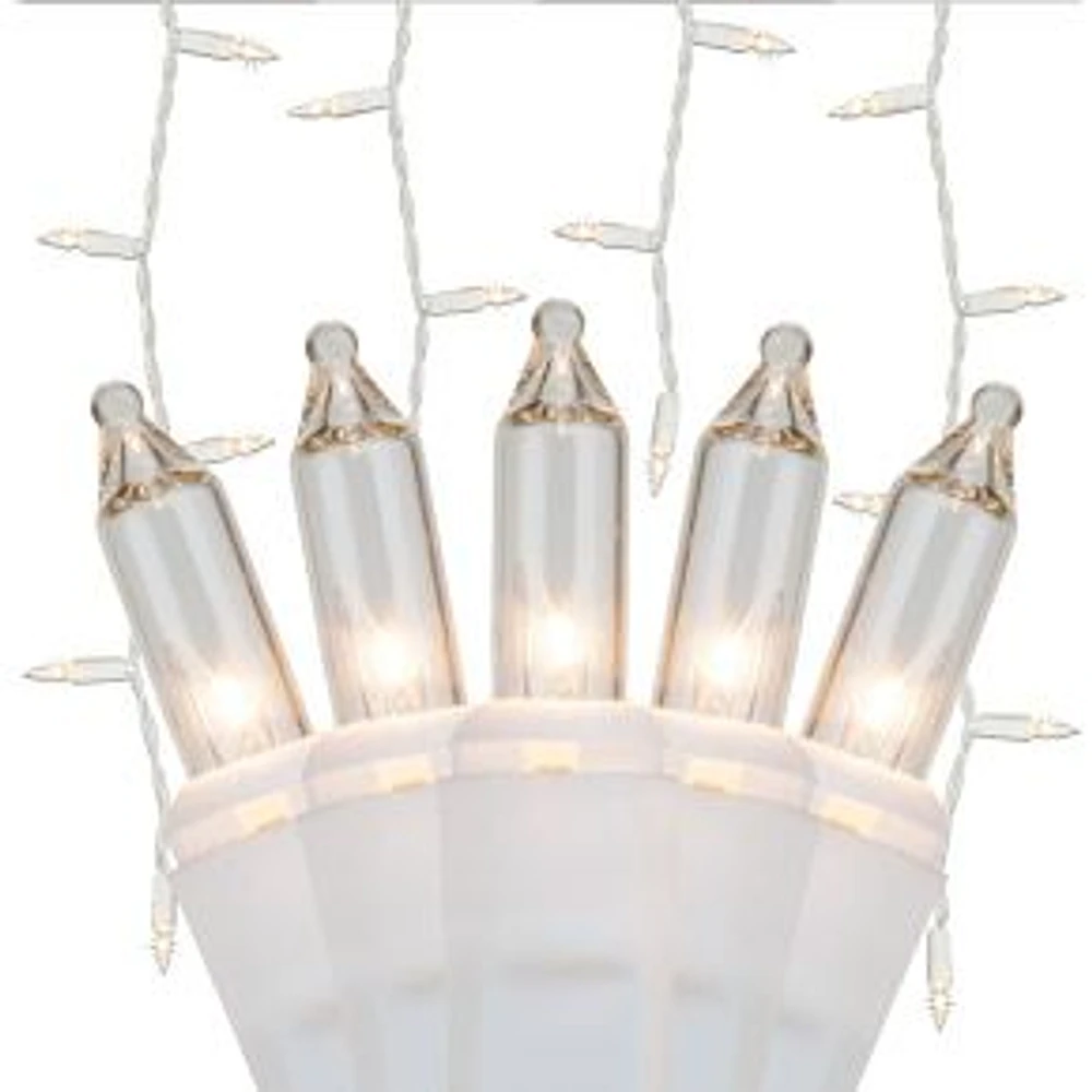 5.5' Incandescent Curtain Lights, White Wire, Clear, 150 Lights