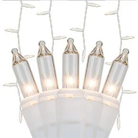 5.5' Incandescent Curtain Lights, White Wire, Clear, 150 Lights