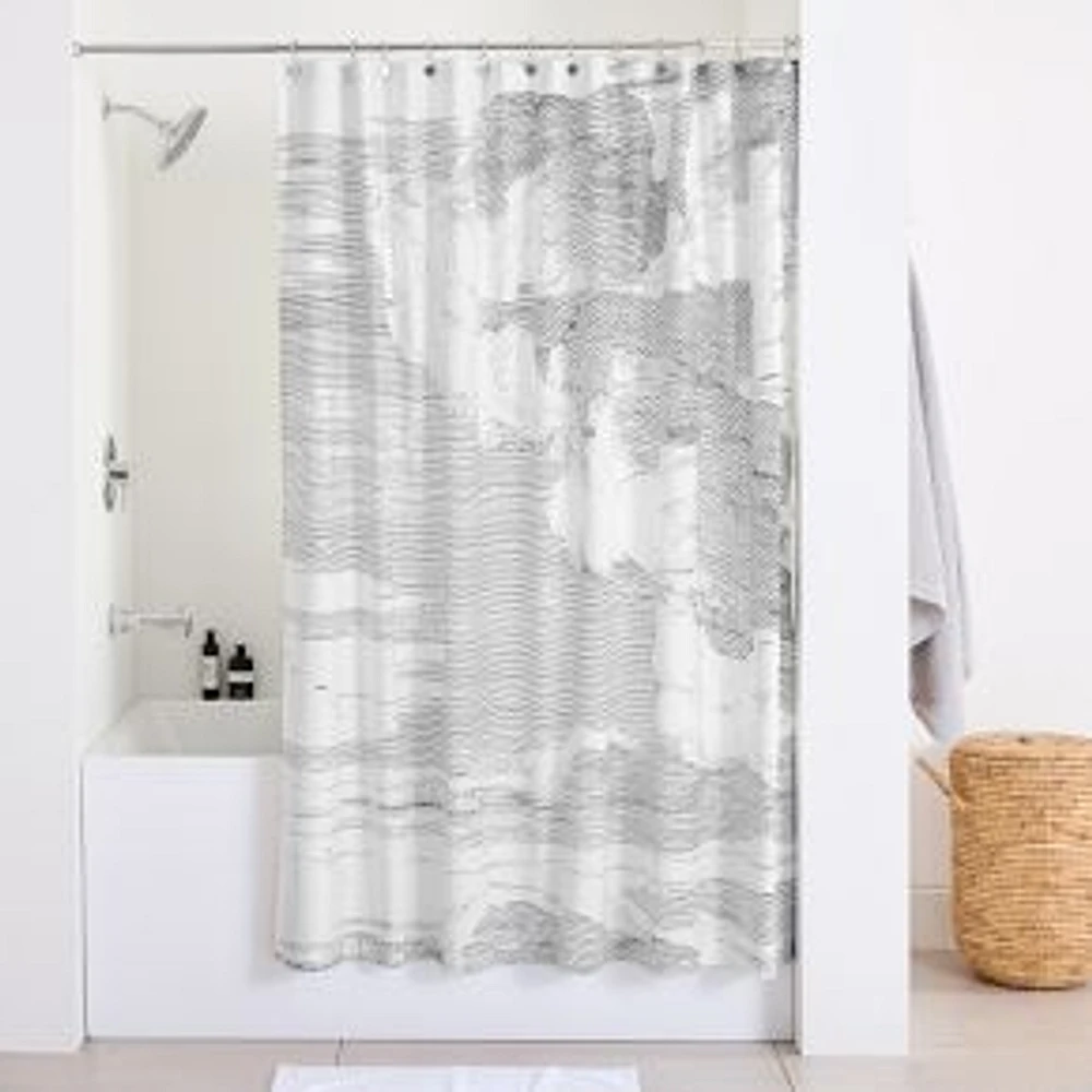 Clouds Shower Curtain, Charcoal, 72"x74"