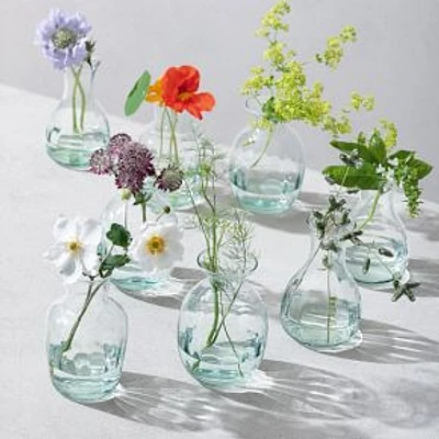 Mia Mini Recycled Glass Vase, Transparent Green, Set of 3