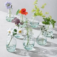 Mia Mini Recycled Glass Vase, Transparent Green, Set of 3