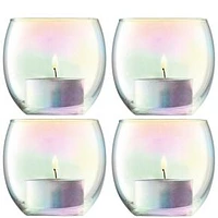 Pearl Iridescent Glass Votive, Set of 4