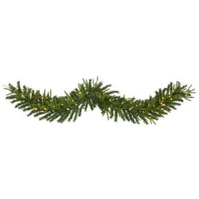 Pre-Lit Faux Pine Garland, 72"L